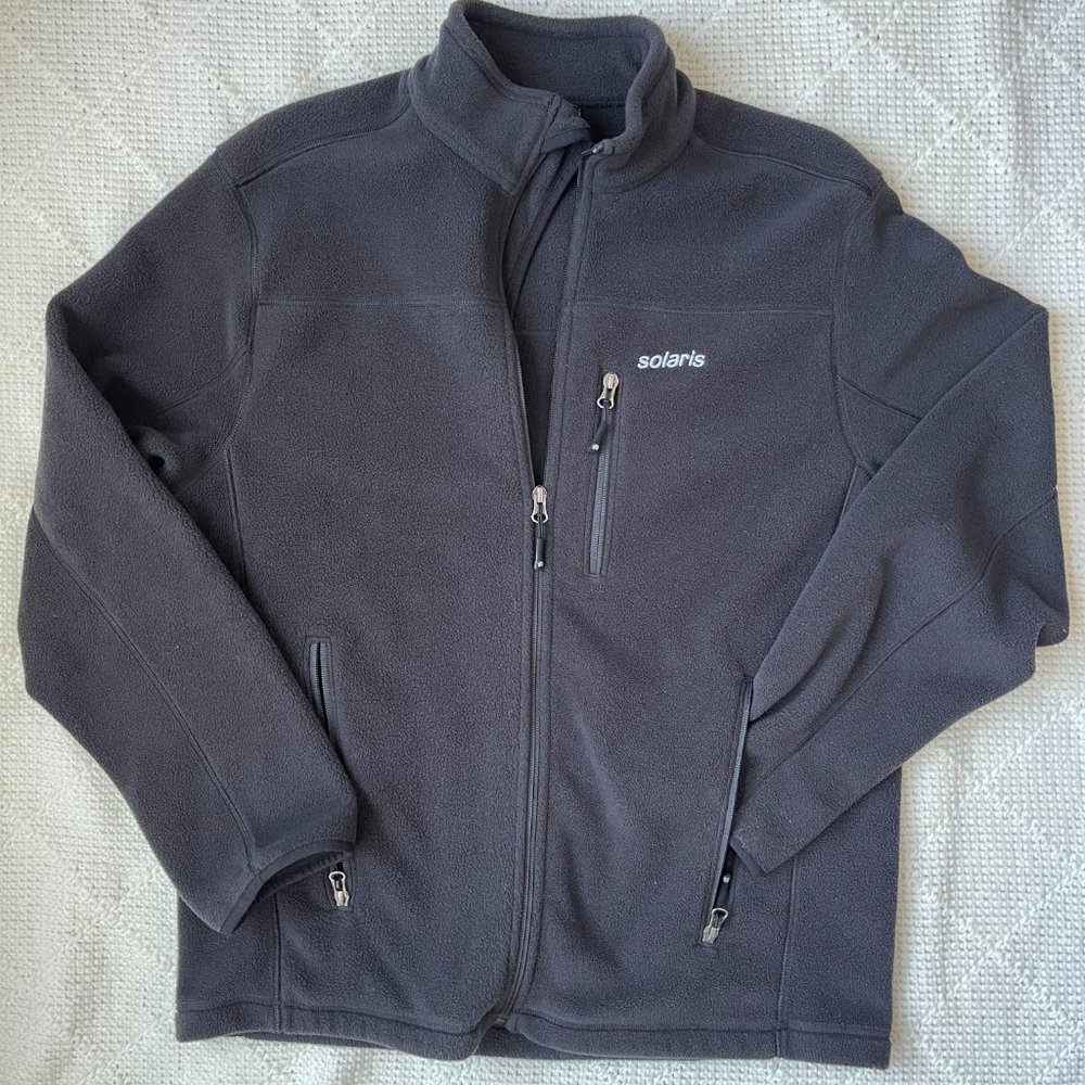 Solaris Gray Zipper Fleece Jacket -SZ M-Made for Layering-Like New